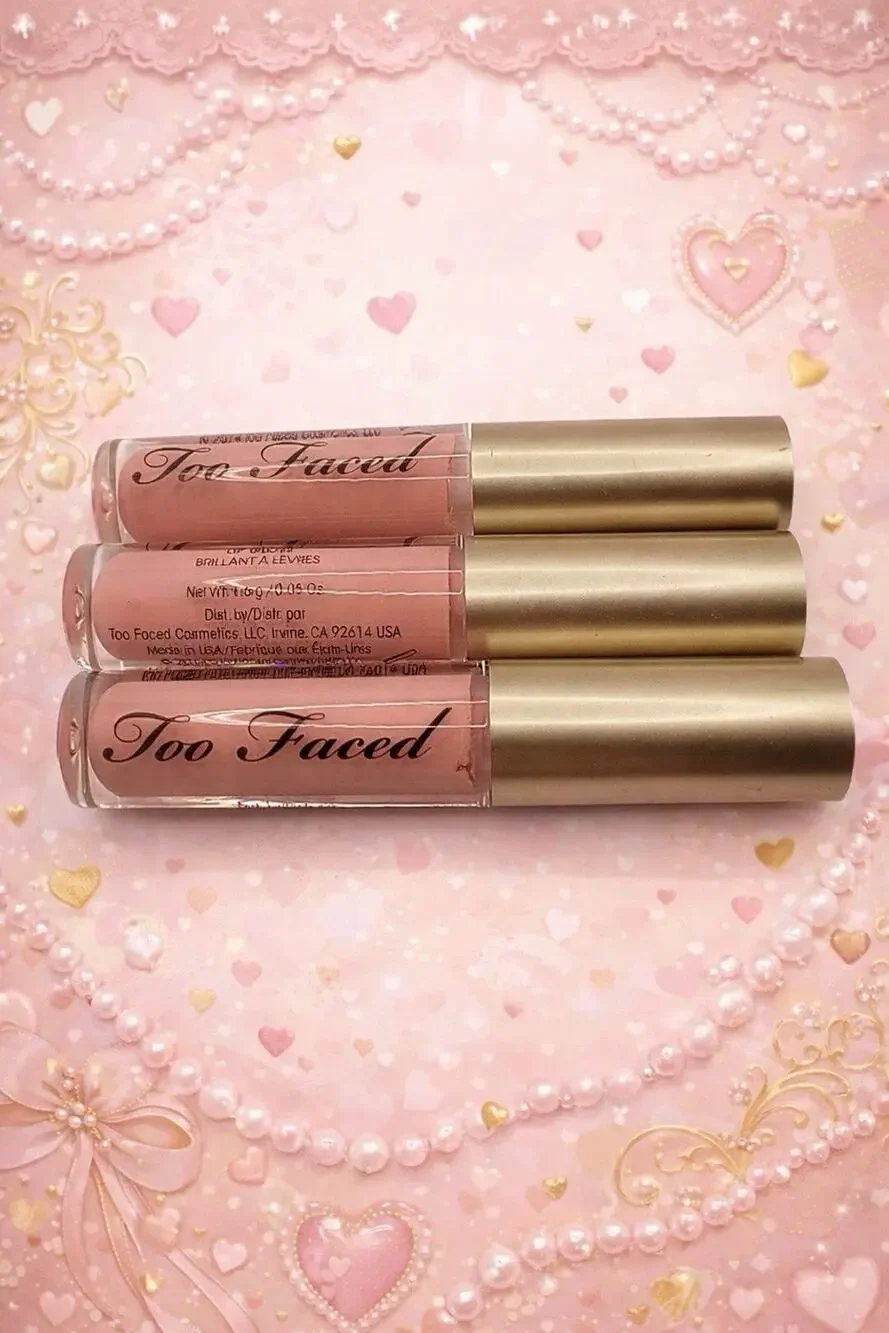 Lot Of 3 - Too Faced -Lip Gloss- Naked Dolly -Travel Size- 0.05 oz ea/ 1.5 g ea
